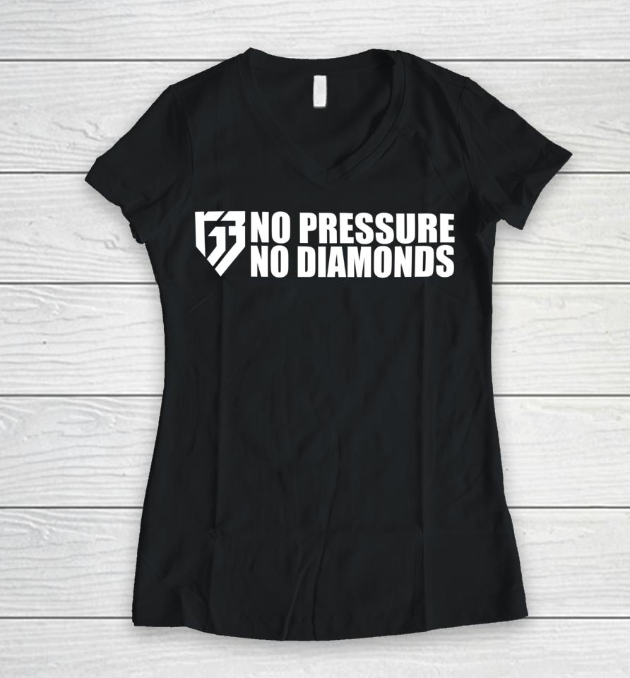 Rg3 No Pressure No Diamonds Women V-Neck T-Shirt