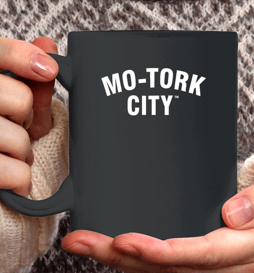 Riley Greene Wearing Mo-Tork City Coffee Mug