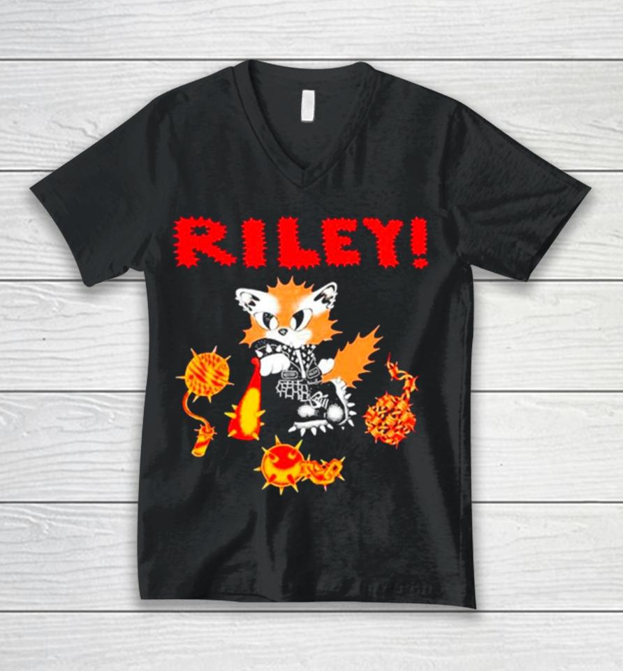Riley Punk Cat Unisex V-Neck T-Shirt