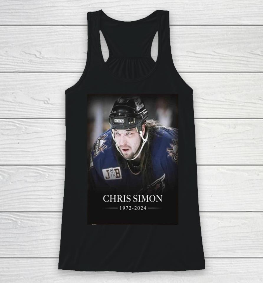 Rip Chris Simon Nhl Enforcer Passed On To The Spirit World On Monday At The Age Of 52 Racerback Tank