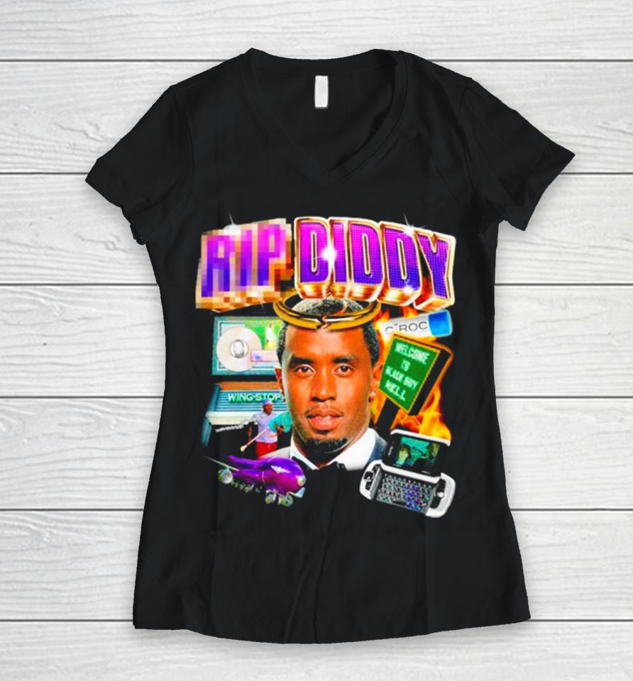 Rip Diddy Women V-Neck T-Shirt