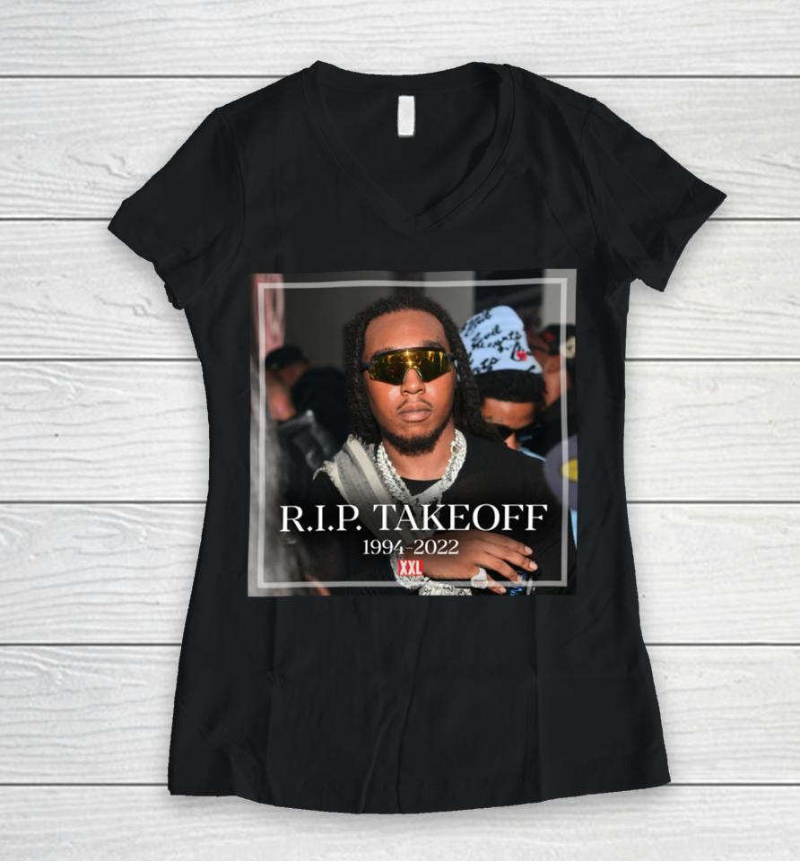Rip Takeoff Rapper 1994-2022 Women V-Neck T-Shirt