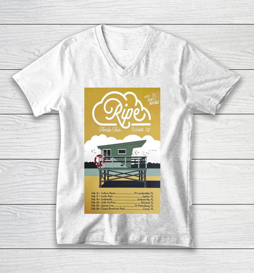 Ripe Band 2024 Florida Tour Winter Poster Unisex V-Neck T-Shirt