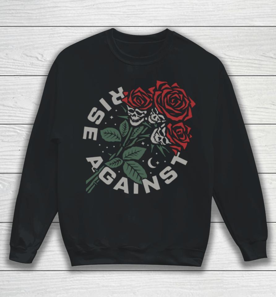 Rise Against Merch Skull Bouquet Rose Sweatshirt