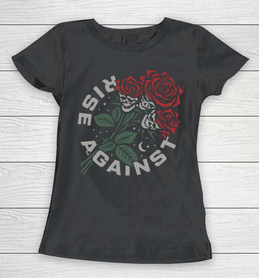 Rise Against Merch Skull Bouquet Rose Women T-Shirt