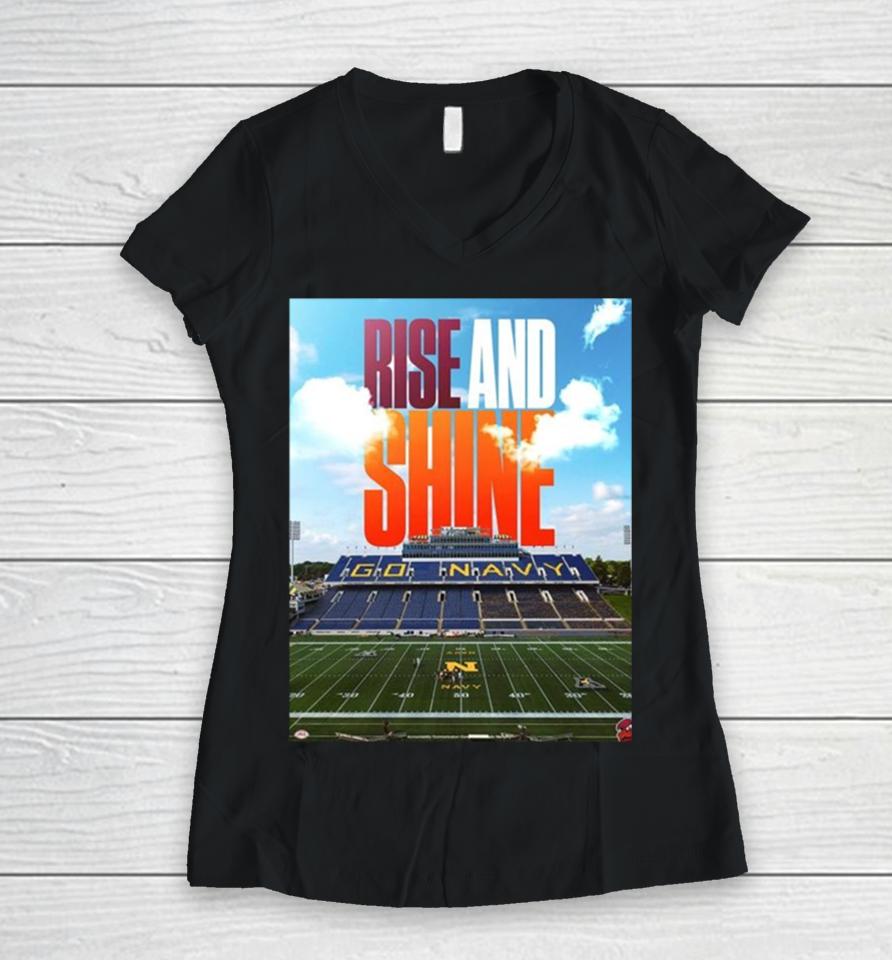 Rise And Shine Virginia Tech Hokies Football Win The 2023 Military Bowl Champions Ncaa College Football Women V-Neck T-Shirt