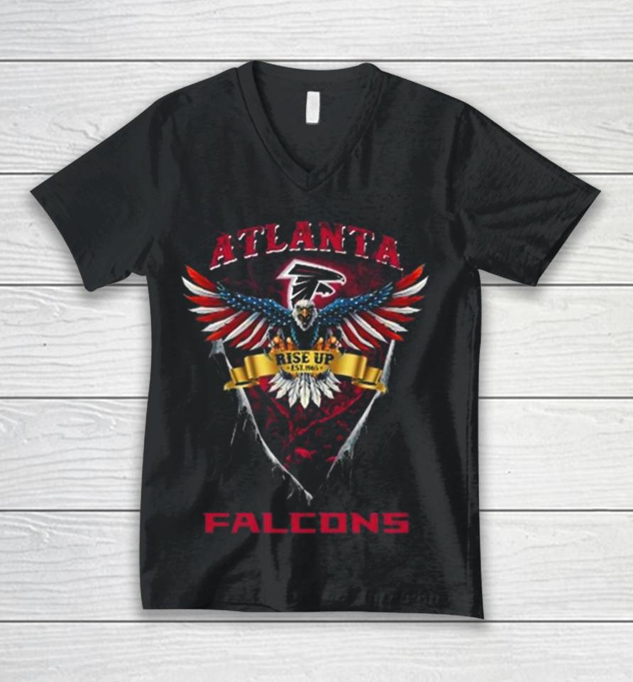 Rise Up Atlanta Falcons Football Us Eagle Unisex V-Neck T-Shirt