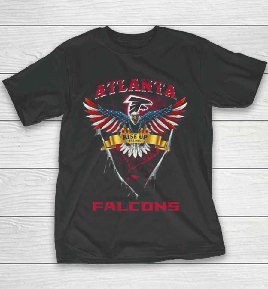 Rise Up Atlanta Falcons Football Us Eagle Youth T-Shirt