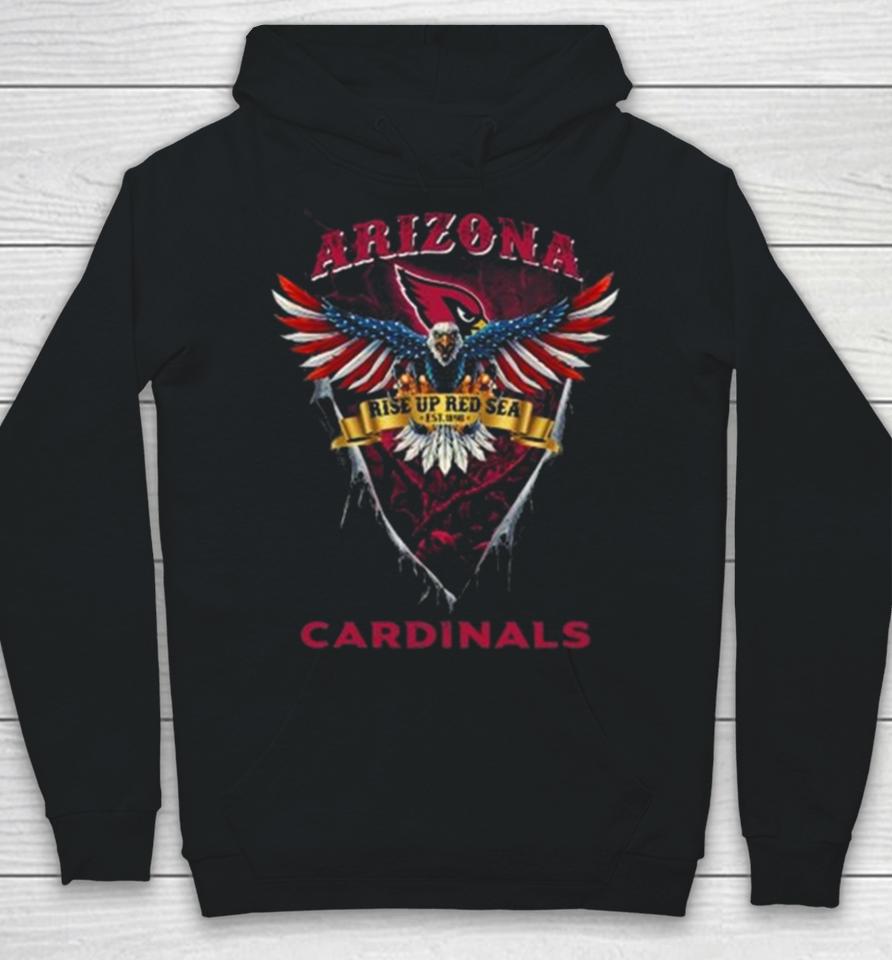 Rise Up Red Sea Arizona Cardinals Football Us Eagle Hoodie