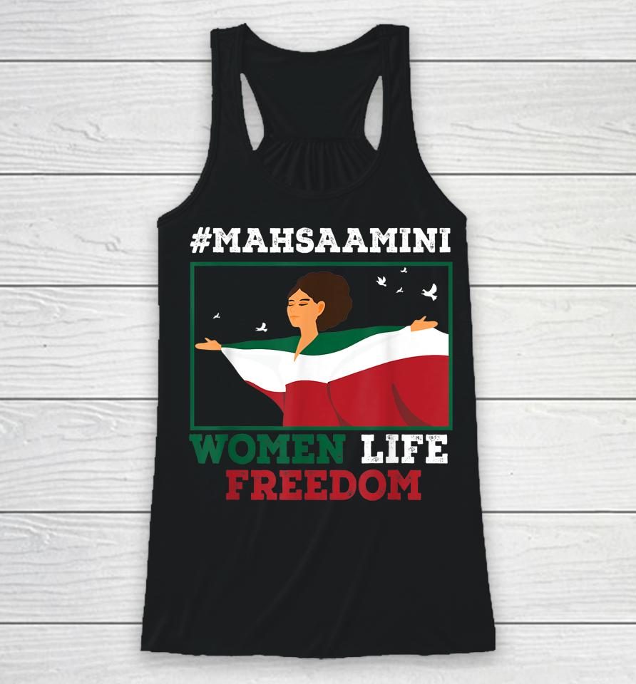 Rise With The Woman Of Iran #Mahsaamini Women Life Freedom Racerback Tank