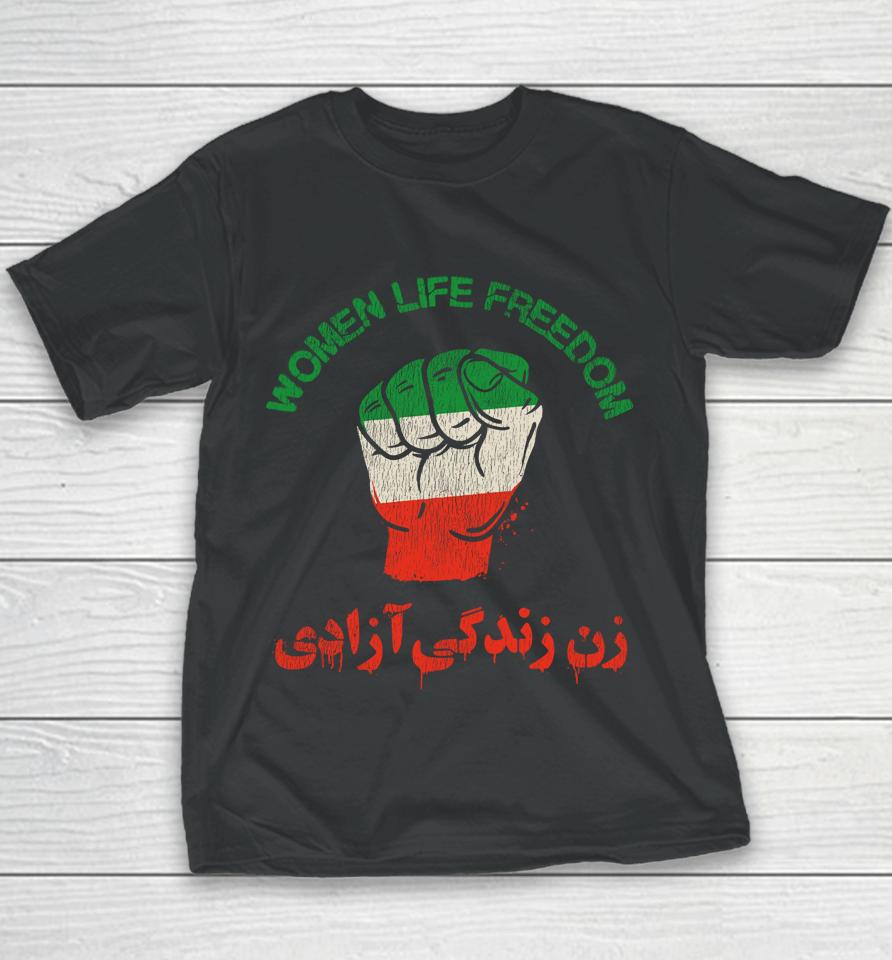 Rise With The Women Of Iran Women Life Freedom #Mahsaamini Youth T-Shirt