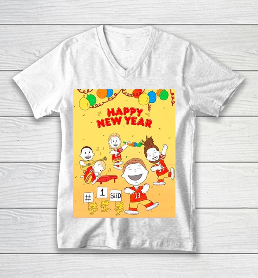 Rita Oak’s Ko Fi Happy New Year Unisex V-Neck T-Shirt
