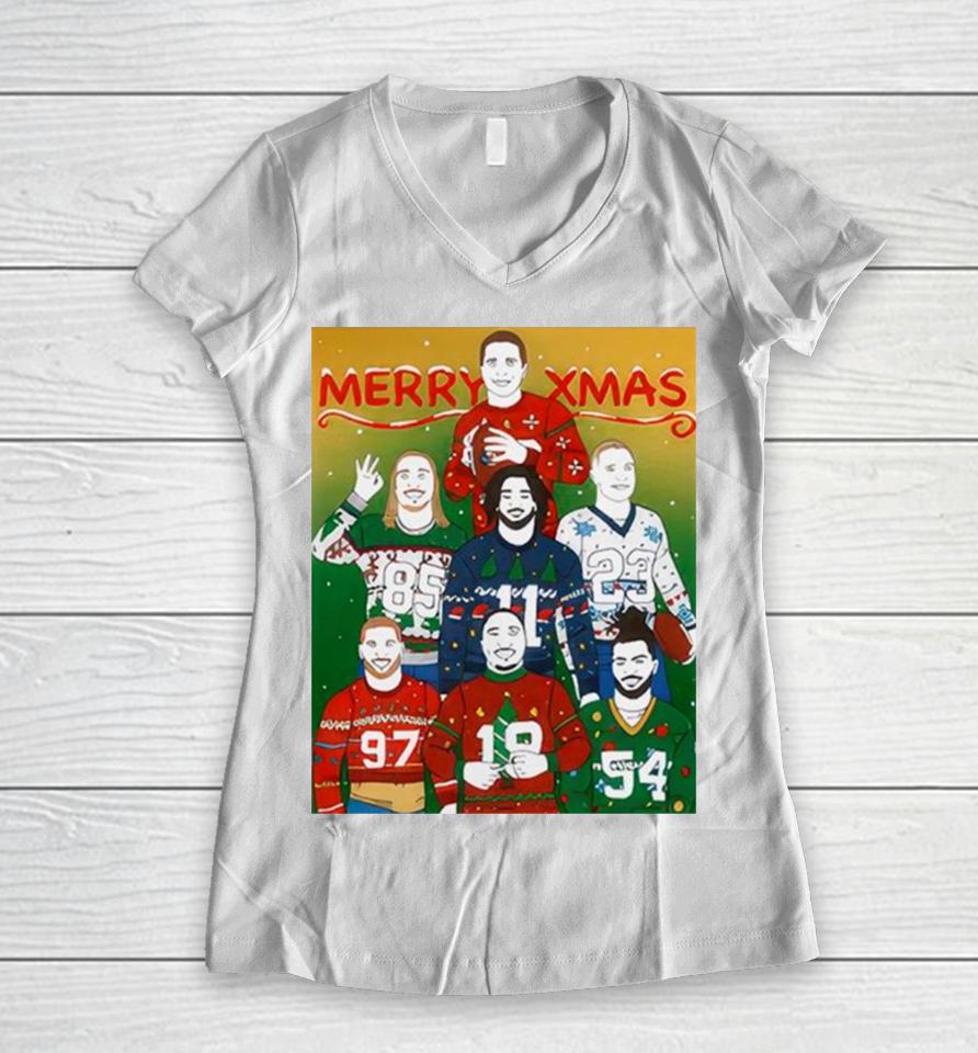 Rita Oak’s Merry Christmas Ugly Sweaters Women V-Neck T-Shirt