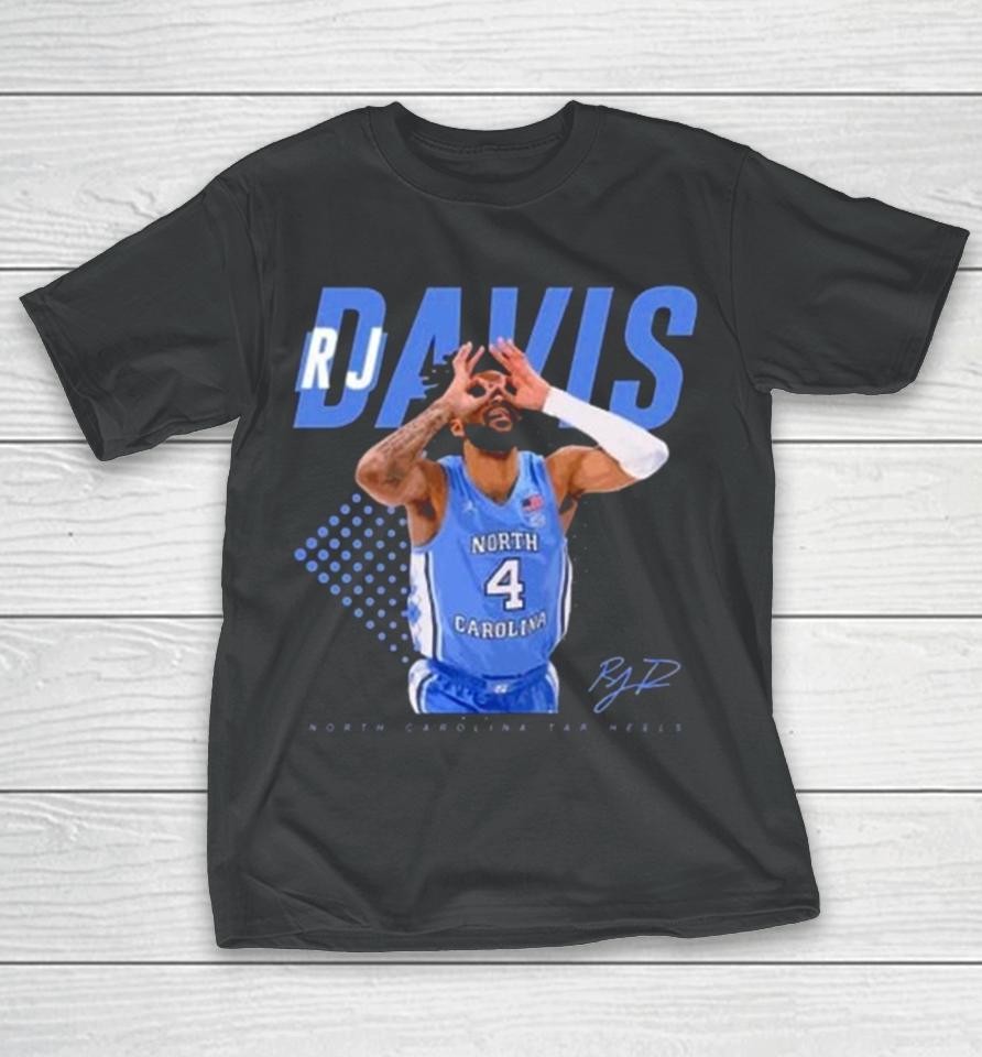 Rj Davis Basketball North Carolina Tar Heels Signature T-Shirt