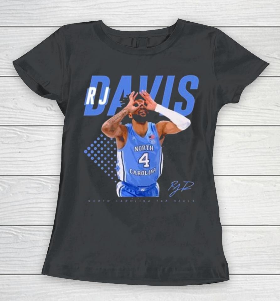 Rj Davis Basketball North Carolina Tar Heels Signature Women T-Shirt