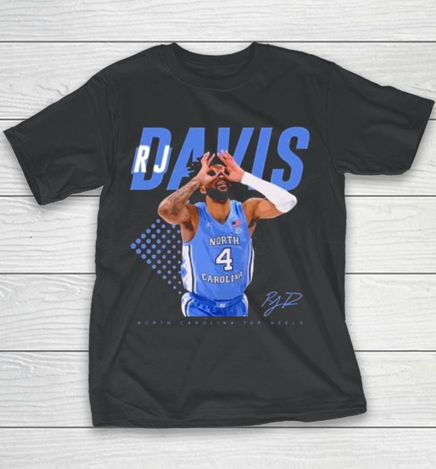 Rj Davis Basketball North Carolina Tar Heels Signature Youth T-Shirt