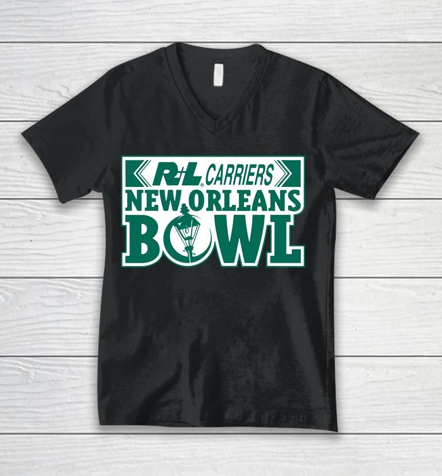 R+L Carriers New Orleans Bowl 2022 Western Kentucky Win Unisex V-Neck T-Shirt