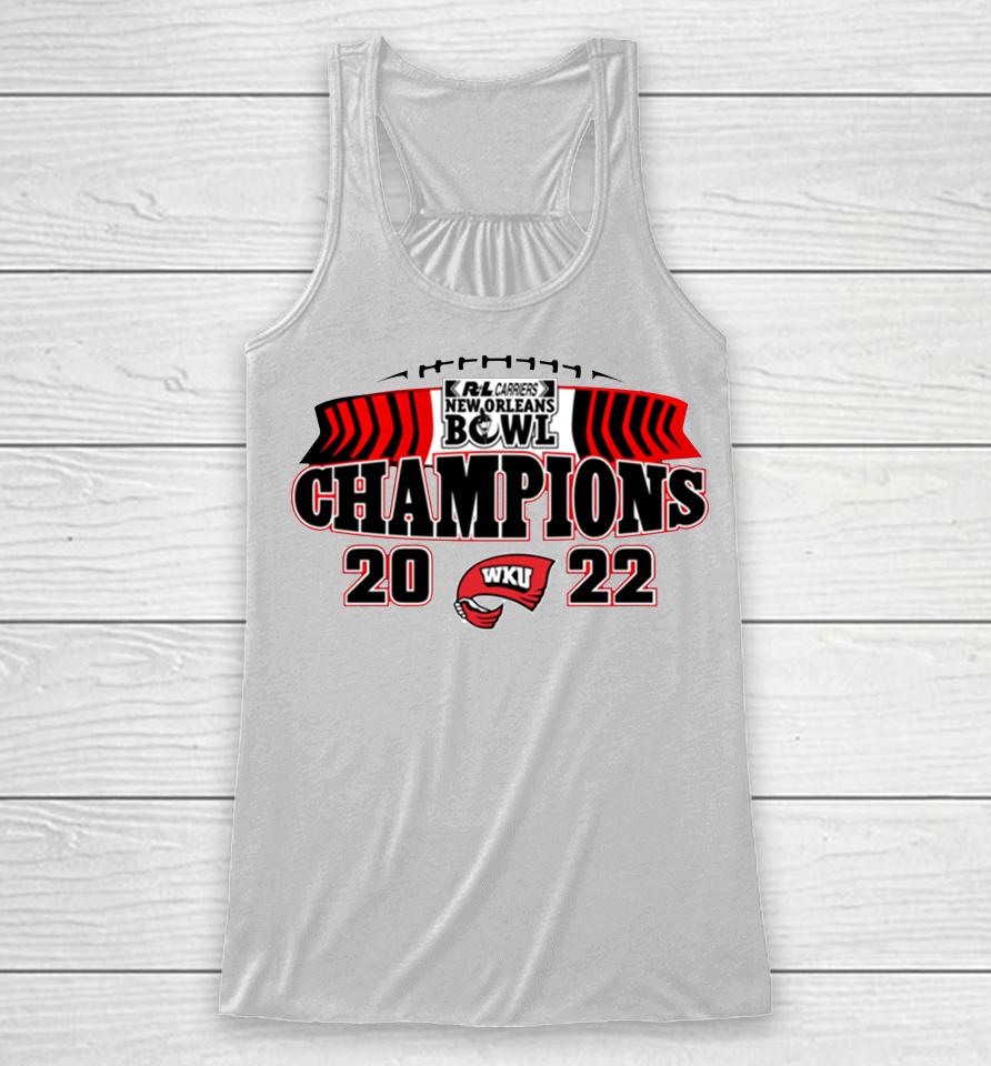 R+L Carriers New Orleans Bowl Western Kentucky 2022 Champions Racerback Tank