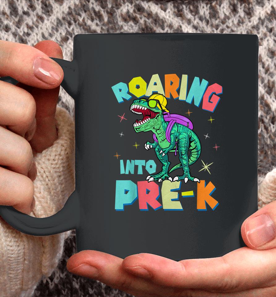 Roaring Into Preschool Dinosaur Teacher Pre K Back To School Coffee Mug