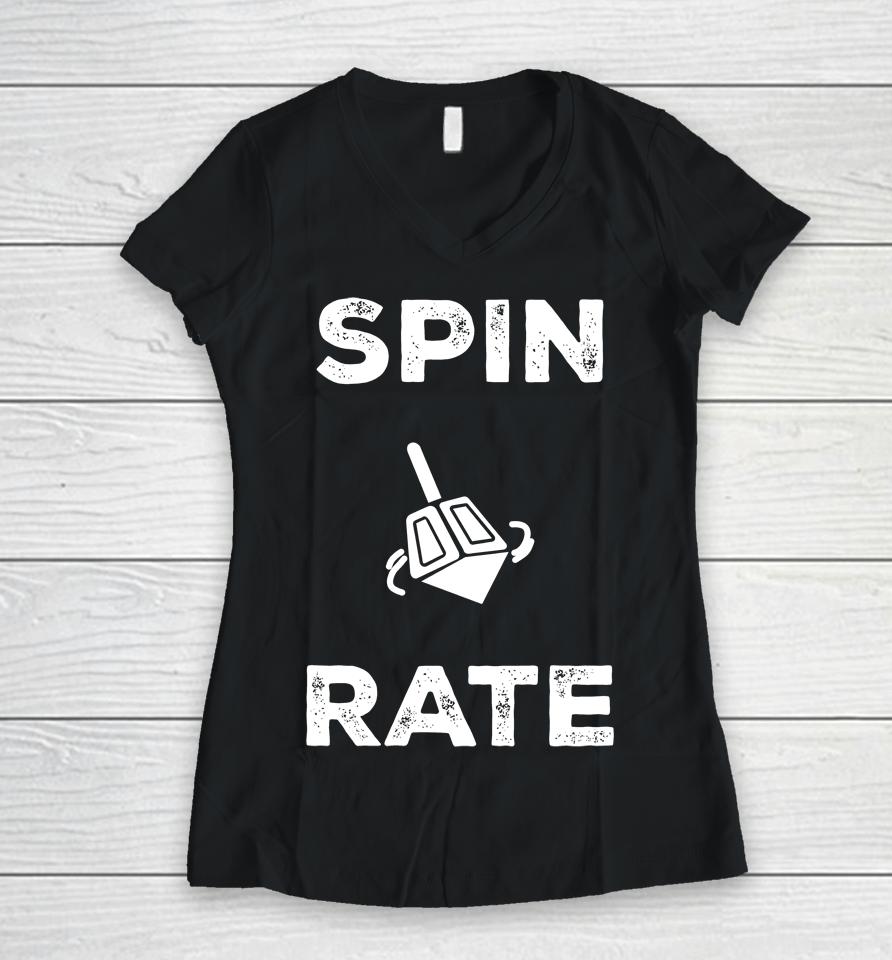 Rob Bradford Spin Rate Israel Baseball Women V-Neck T-Shirt