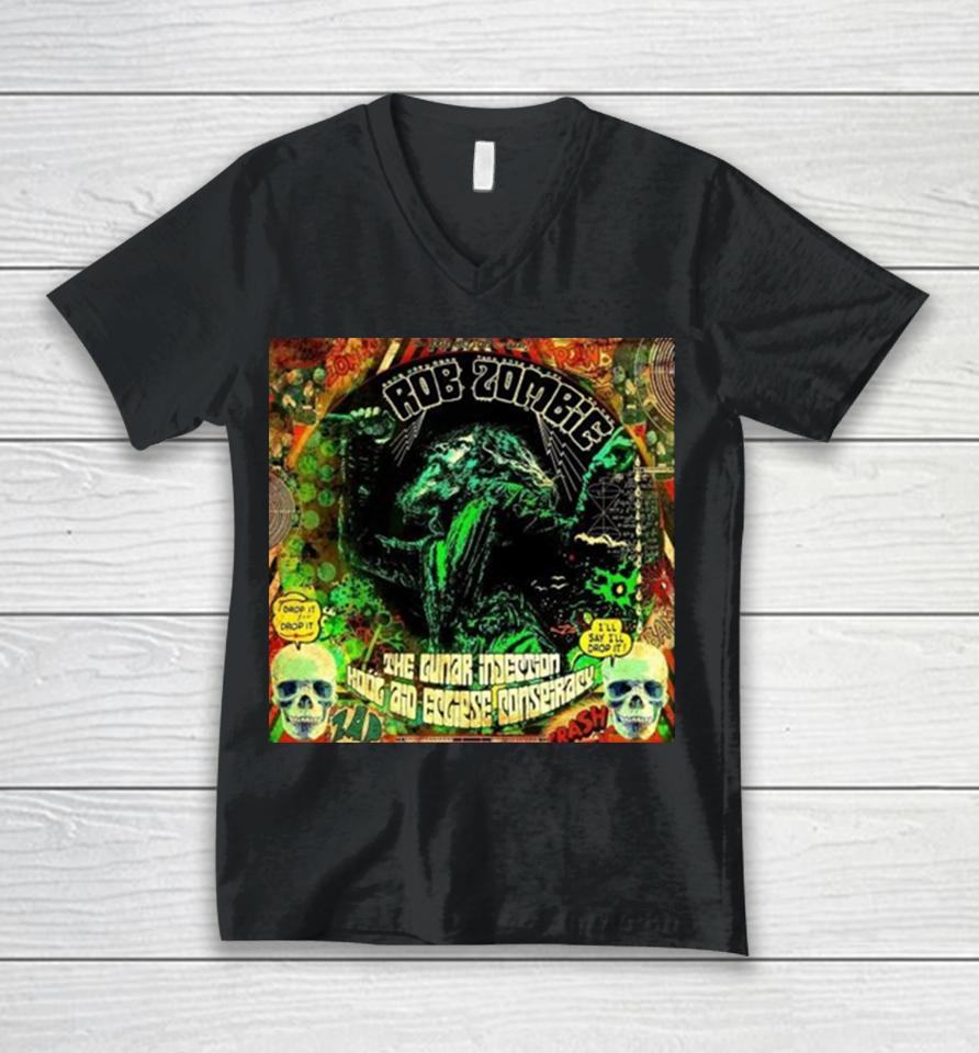 Rob Zombie The Lunar Injection Kool Aid Eclipse Conspiracy May 10Th 2024 Unisex V-Neck T-Shirt