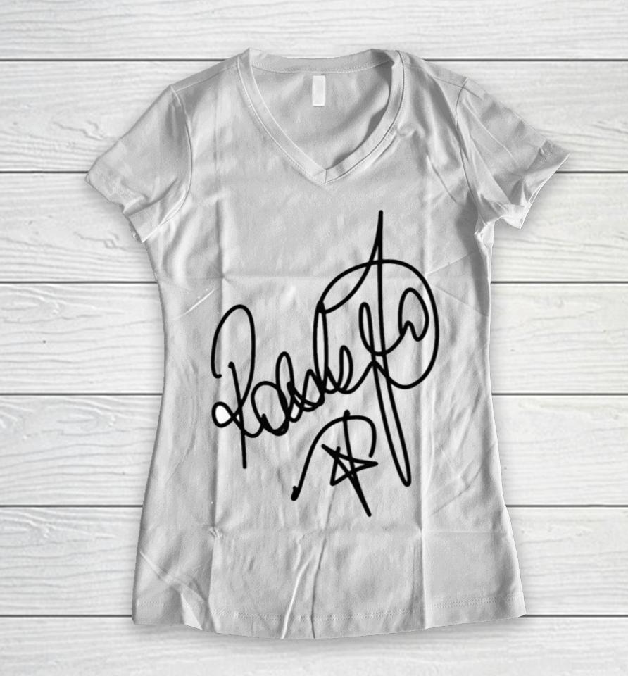 Robbie Williams Signature Nz Women V-Neck T-Shirt