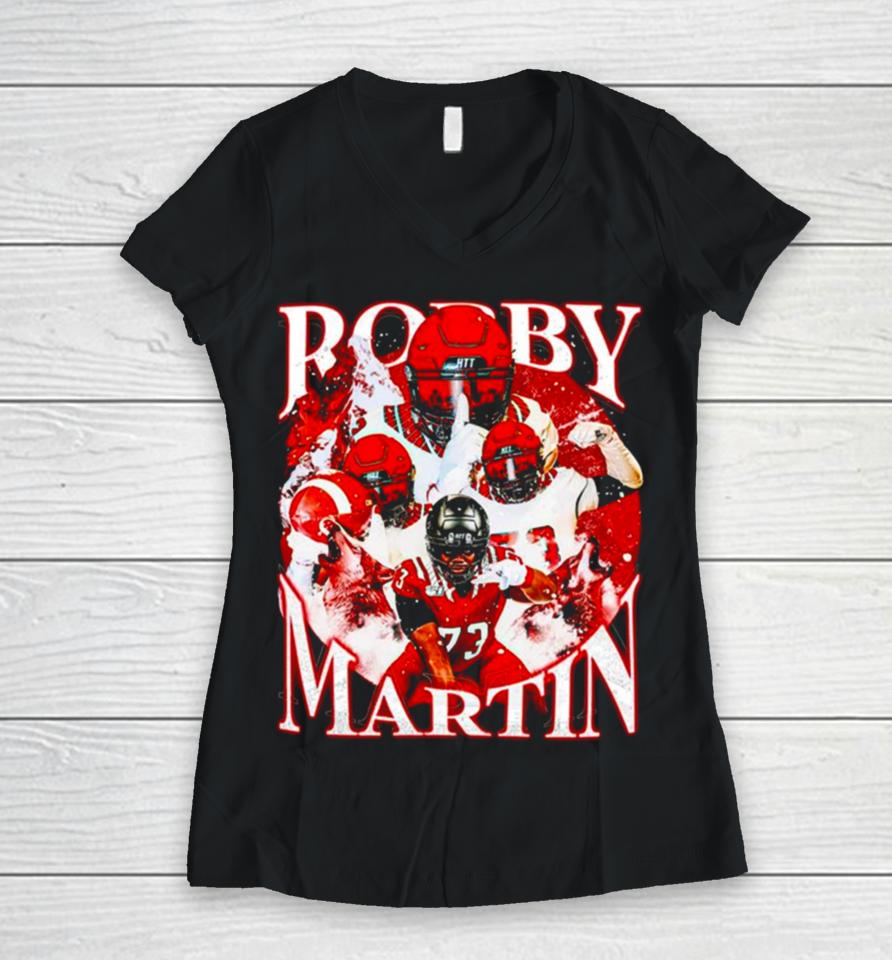 Robby Martin Nc State Wolfpack Football Vintage Poster Women V-Neck T-Shirt