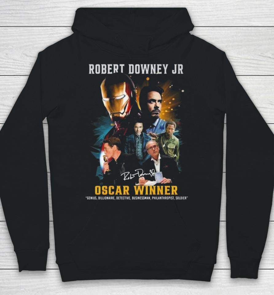 Robert Downey Jr Oscar Winner Genius Billionaire Detective Businessman Philanthropist Soldier Signature Hoodie