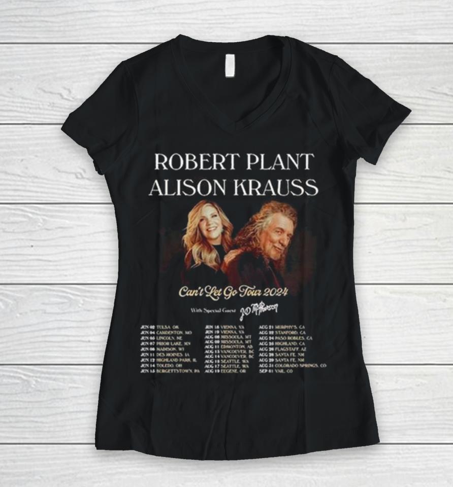 Robert Plant And Alison Krauss 2024 Tour Women V-Neck T-Shirt