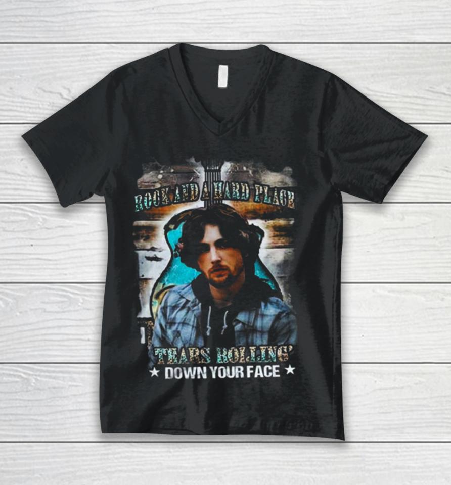 Rock And A Hard Place Tears Rolling’ Down Your Face Bailey Zimmerman Unisex V-Neck T-Shirt
