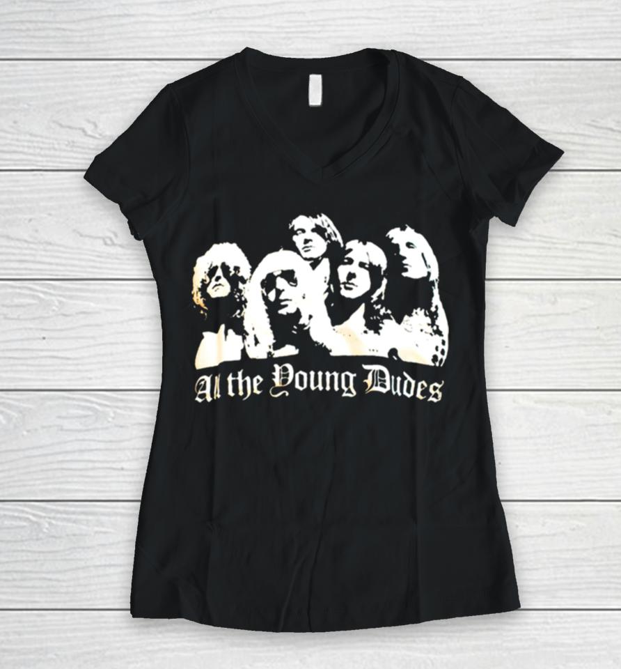 Rock And Roll Queen Mott The Hoople Women V-Neck T-Shirt
