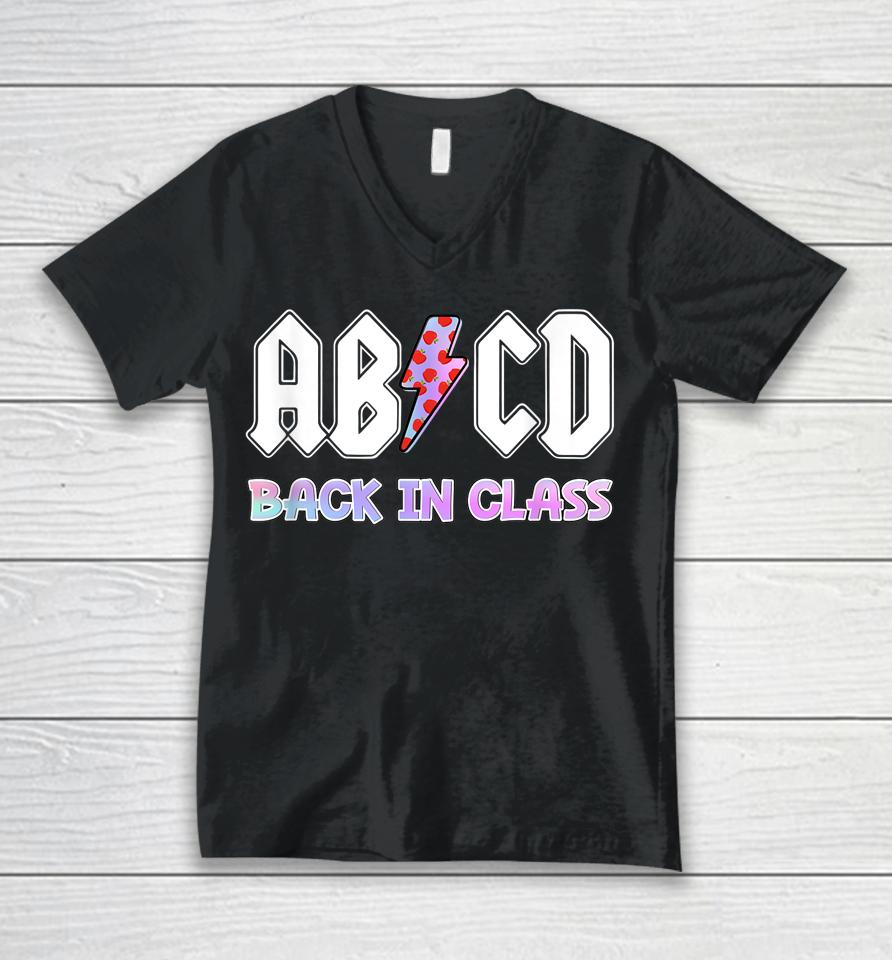 Rock And Roll Teen Abcd Back In Class Unisex V-Neck T-Shirt