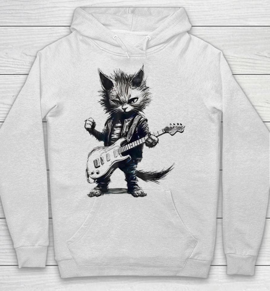 Rock Cat Playing Guitar Hoodie