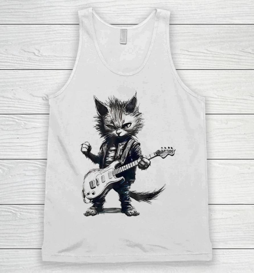 Rock Cat Playing Guitar Unisex Tank Top