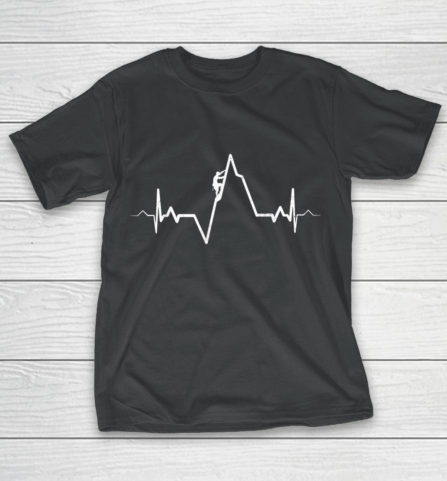 Rock Climbing Heartbeat T-Shirt