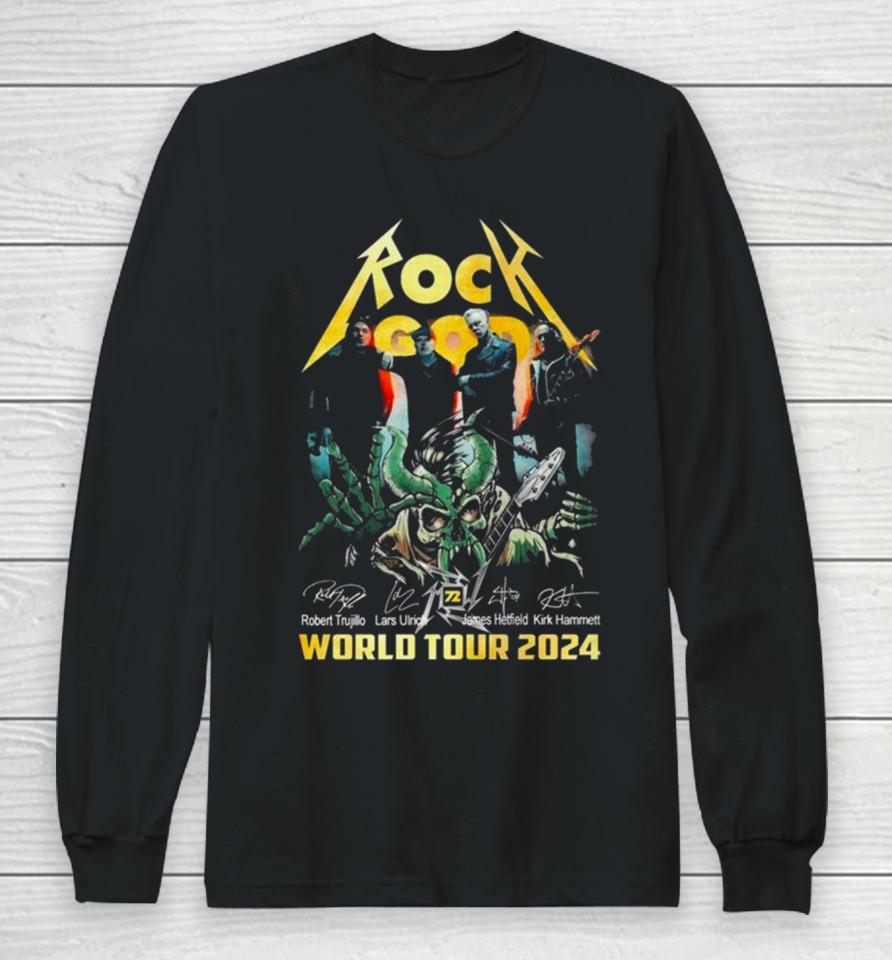 Rock God Metallica World Tour 2024 Signatures Long Sleeve T-Shirt