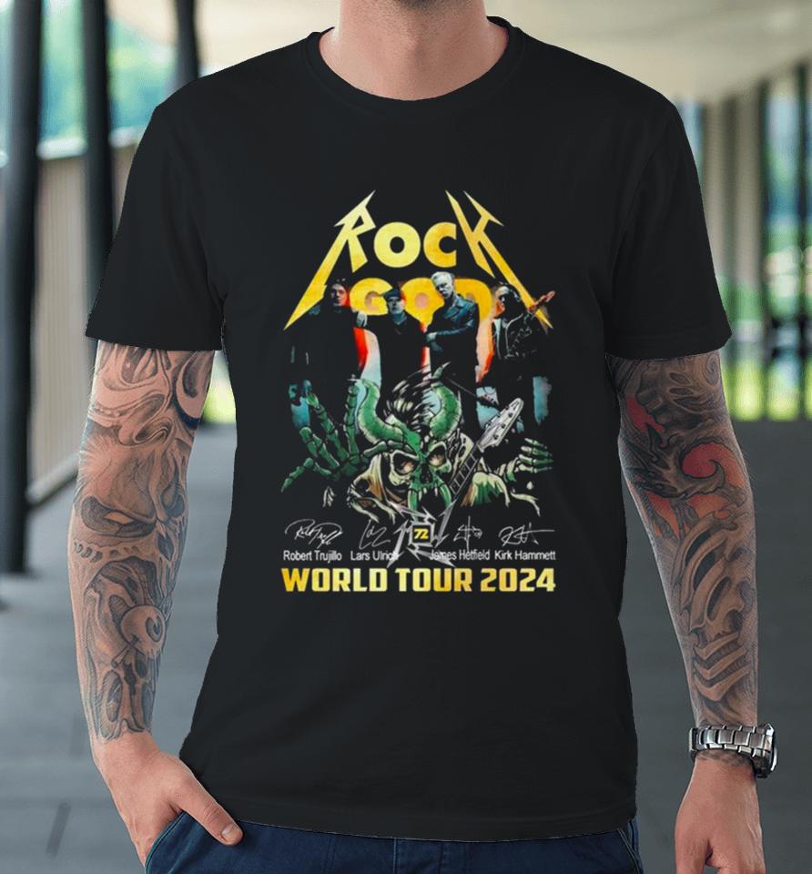 Rock God Metallica World Tour 2024 Signatures Premium T-Shirt