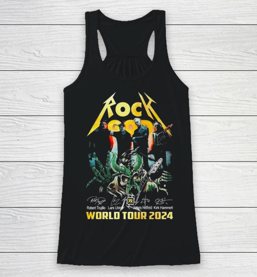 Rock God Metallica World Tour 2024 Signatures Racerback Tank