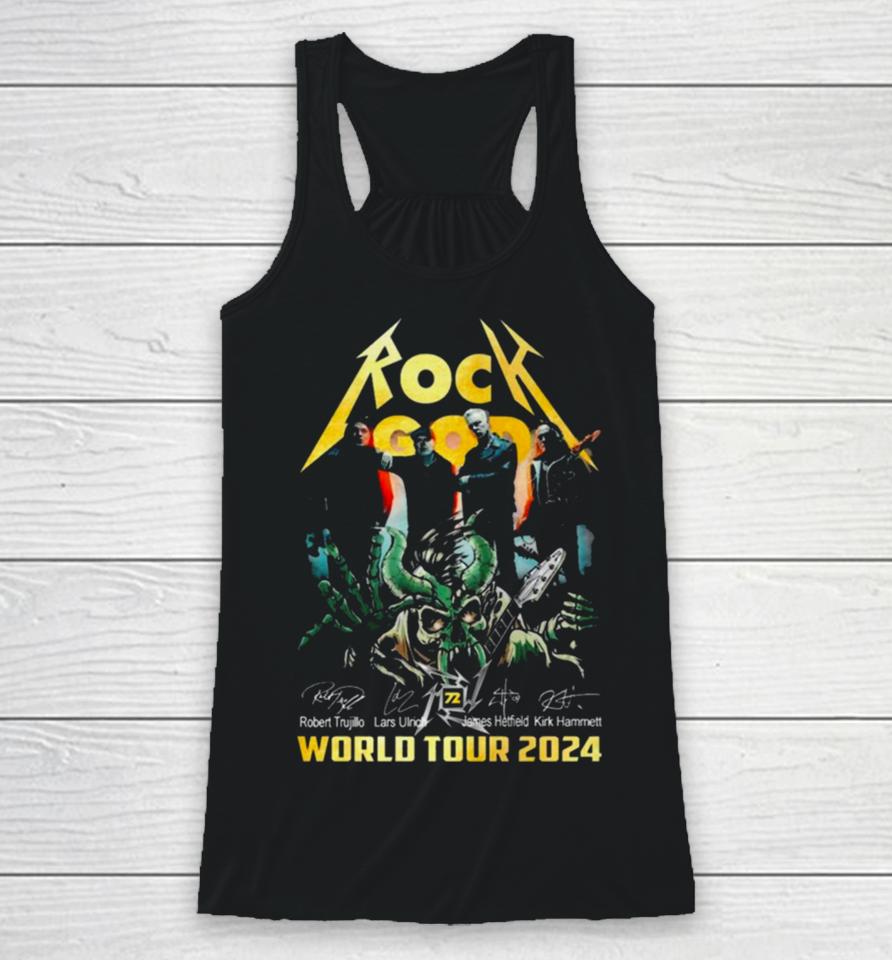 Rock God Robert Trujillo Lars Ulrich James Hetfield Kirk Hammett World Tour 2024 Signatures Racerback Tank