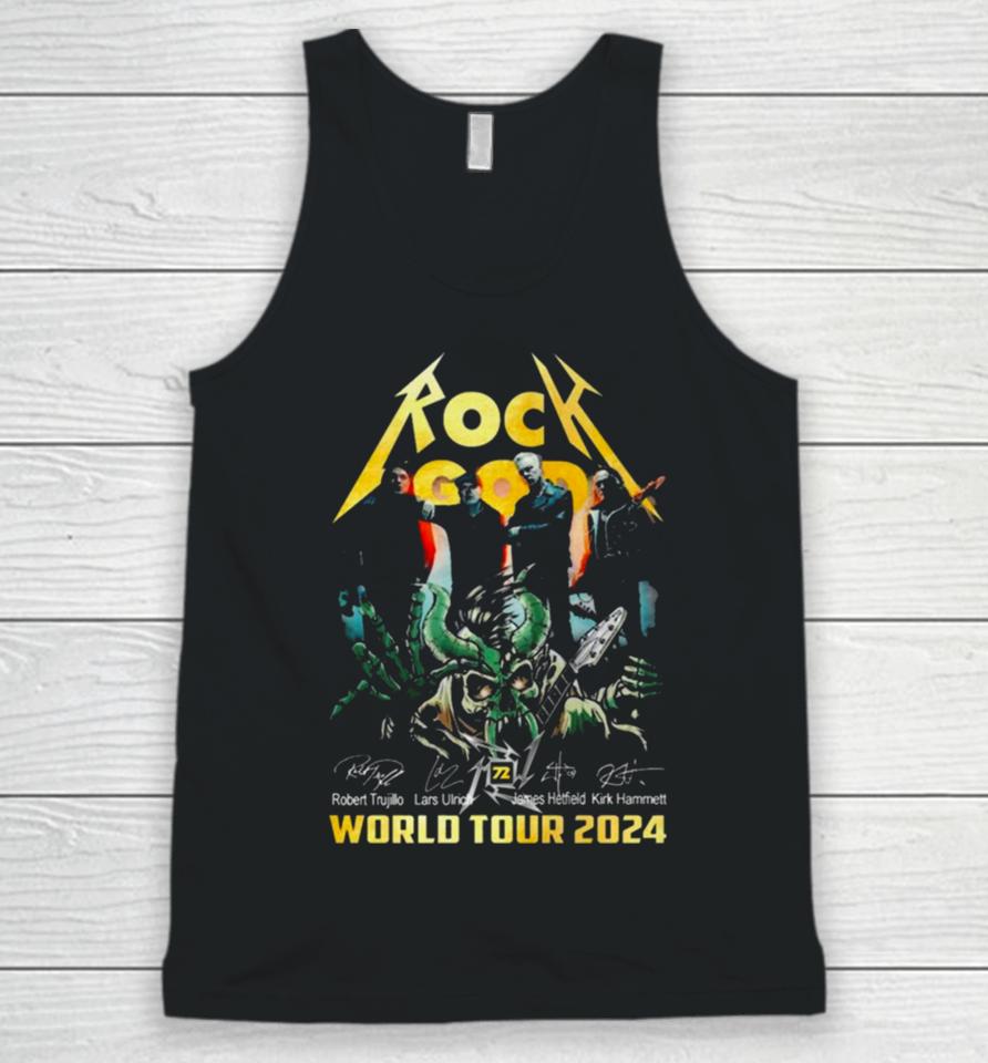 Rock God Robert Trujillo Lars Ulrich James Hetfield Kirk Hammett World Tour 2024 Signatures Unisex Tank Top
