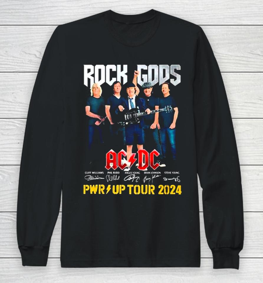 Rock Gods Acdc Pwr Up Tour 2024 Signatures Long Sleeve T-Shirt