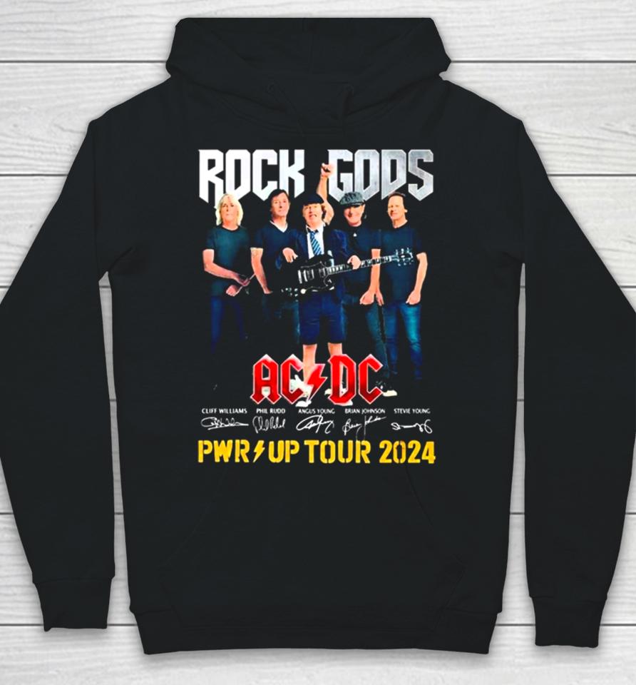 Rock Gods Acdc Pwr Up Tour 2024 Signatures Hoodie