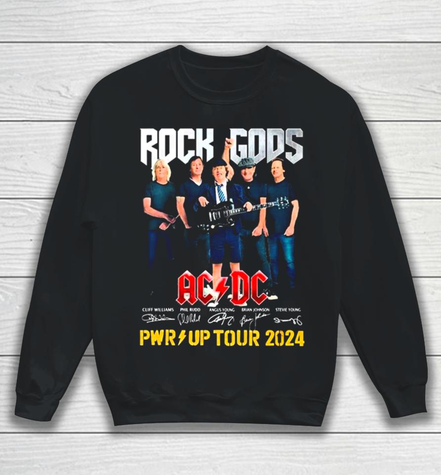 Rock Gods Acdc Pwr Up Tour 2024 Signatures Sweatshirt
