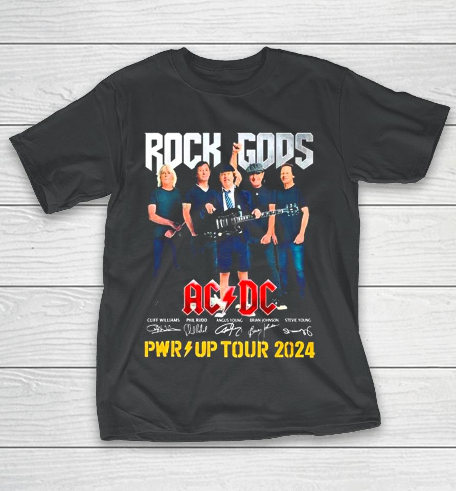 Rock Gods Acdc Pwr Up Tour 2024 Signatures T-Shirt