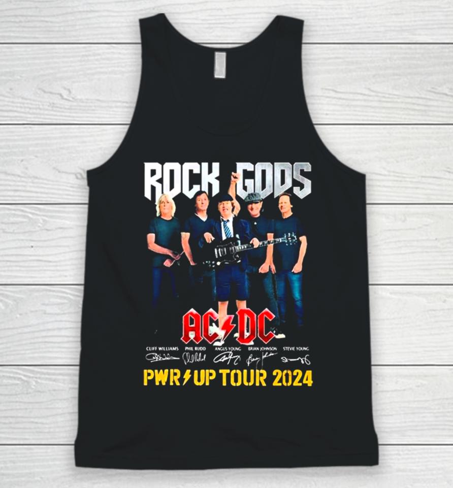 Rock Gods Acdc Pwr Up Tour 2024 Signatures Unisex Tank Top