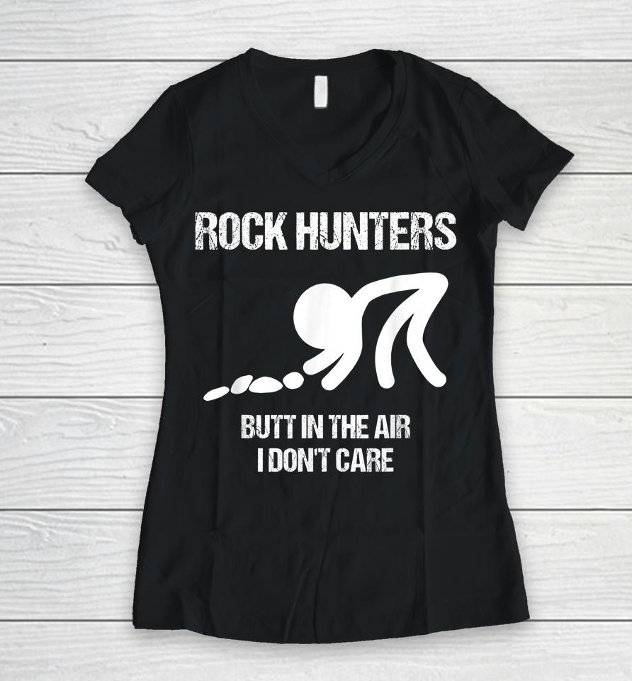 Rock Hunters Butt In The Air Don't Care Women V-Neck T-Shirt