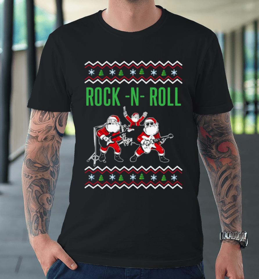 Rock N Roll Christmas Santa Rocks Music Band 2023 Premium T-Shirt