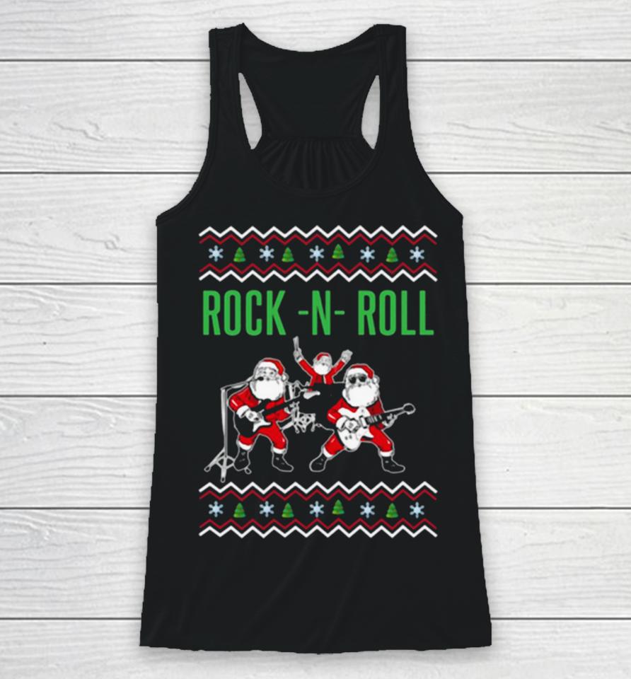 Rock N Roll Christmas Santa Rocks Music Band 2023 Racerback Tank