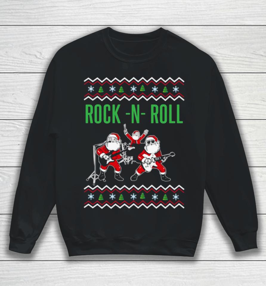 Rock N Roll Christmas Santa Rocks Music Band 2023 Sweatshirt
