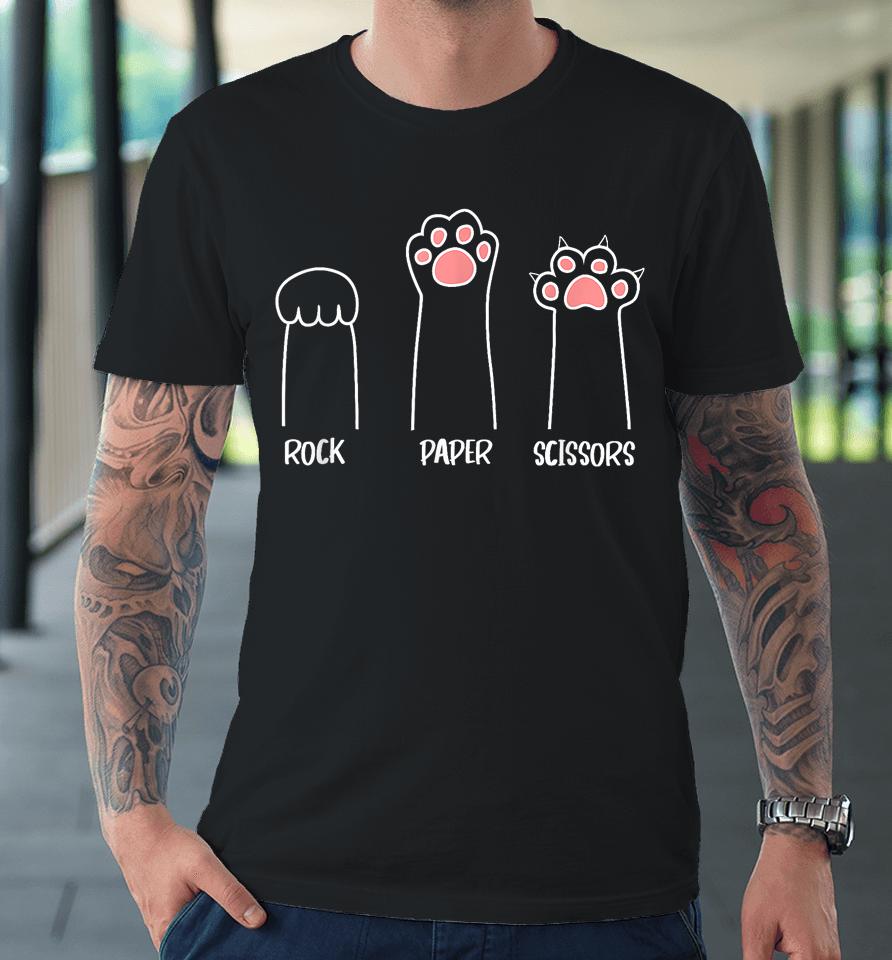 Rock Paper Scissors Cat Paw Premium T-Shirt